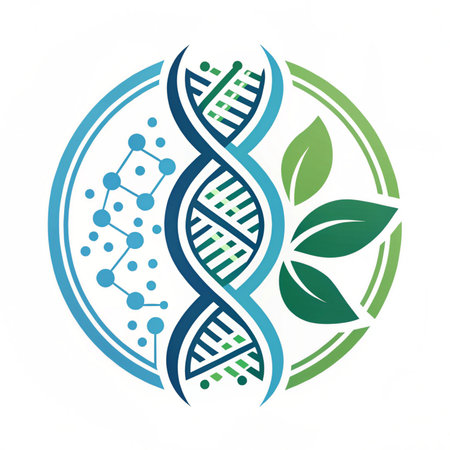 Dna and leaf logo, biotechnology and biotechnology vector symbol