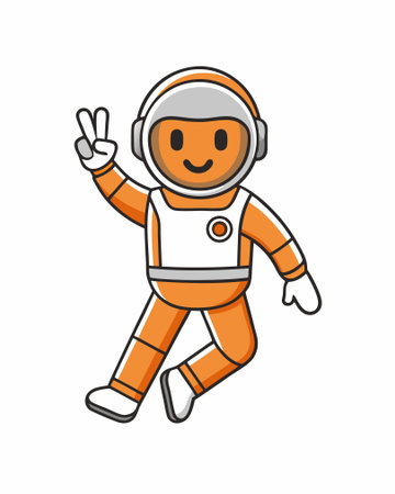astronaut cartoon character design, vector illustration eps10 graphicのイラスト素材