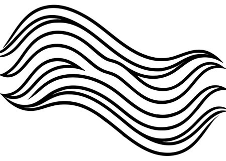 Wavy, waving, billowy, squiggle lines. Curvy, squiggly, squiggle lines. Vector illustration.のイラスト素材