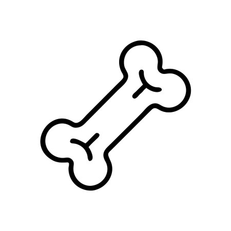 Dog bone icon vector. A thin line sign. Isolated contour symbol illustrationのイラスト素材