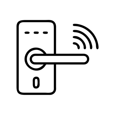 Door handle icon vector. A thin line sign. Isolated contour symbol illustrationのイラスト素材