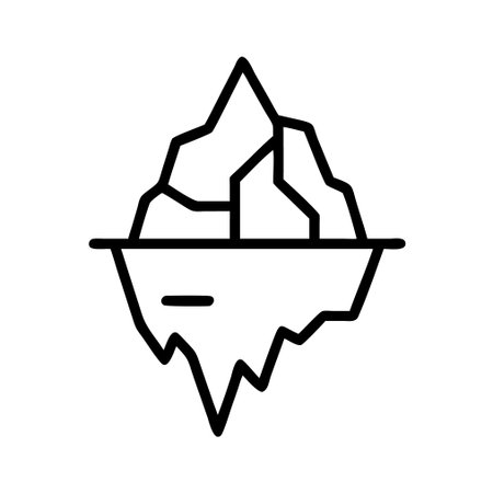 Iceberg icon vector. A thin line sign. Isolated contour symbol illustrationのイラスト素材