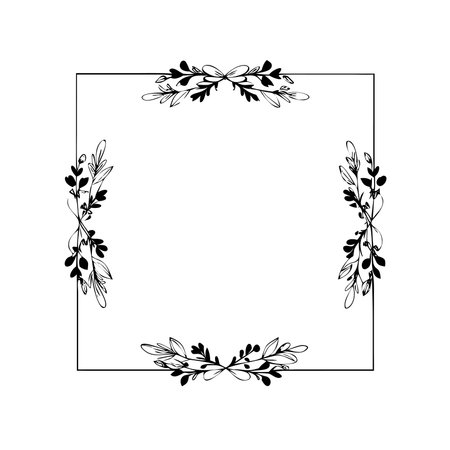 frame with olive branches icon over white background. vector illustratonのイラスト素材