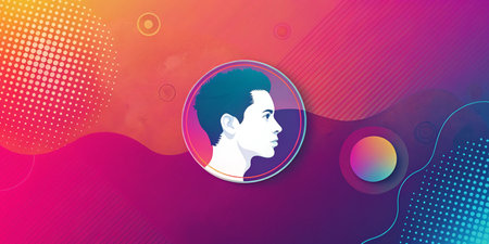 Abstract background with a portrait of a man. Vector illustration for your design