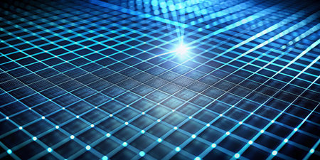 Abstract blue grid background. 3d rendering, 3d illustration.