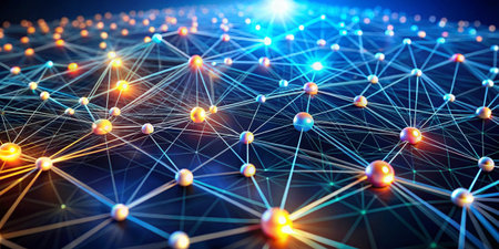 Network connection structure. 3d illustration. Network background. Networking concept.