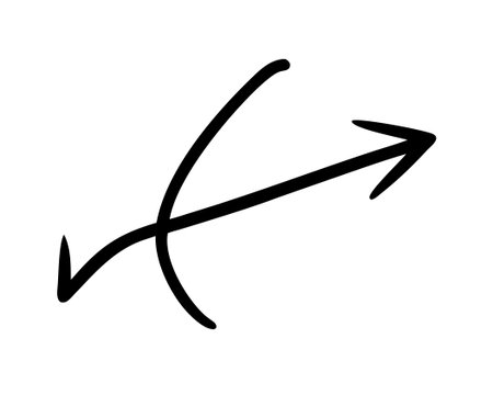 Arrow icon vector. A thin line sign. Isolated contour symbol illustrationのイラスト素材