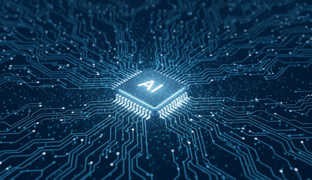 Artificial intelligence (AI) and machine learning concept. 3D Renderingの写真素材