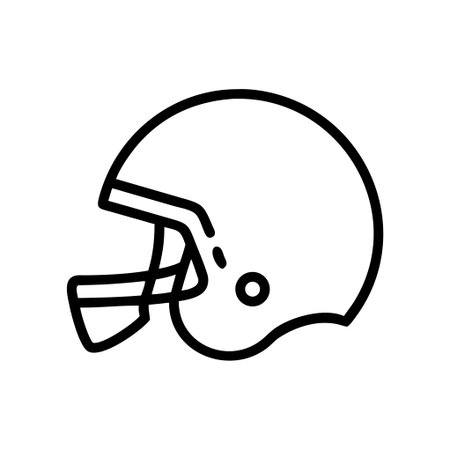 American football helmet icon vector. A thin line sign. Isolated contour symbol illustrationのイラスト素材