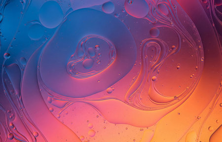 vibrant abstract background with fluid art, oil drops and colorful designの写真素材