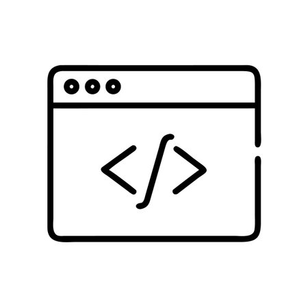 Programming icon vector. A thin line sign. Isolated contour symbol illustration