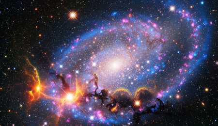 a stunning image of a galaxy with cosmic dust and stellar formation