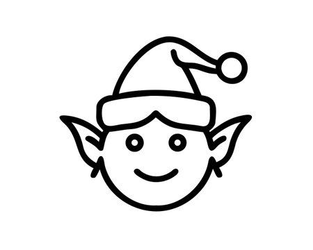Christmas elf icon vector. A thin line sign. Isolated contour symbol illustrationのイラスト素材
