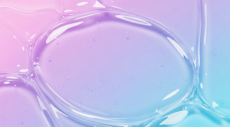 Vibrant cosmetic gel serum texture background closeup. Smooth liquid surface movement skincare...