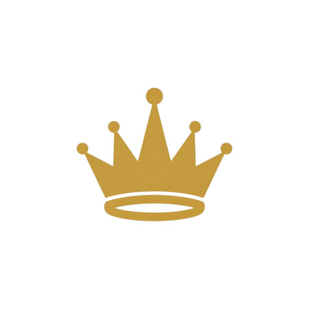 Simple gold crown icon. Royal symbol of power. Achievement emblem. Regal authority graphic representation.の写真素材