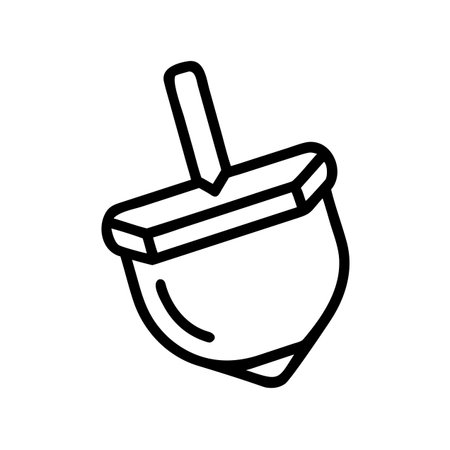 Black and white dreidel icon, spinning top outline, dreidel vector, dreidel sign, hanukkah tradition gameのイラスト素材