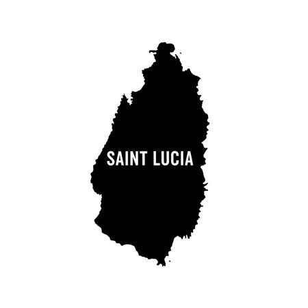Saint Lucia political map vector outline. geographical map of Saint Lucia. isolated on white background for design and web.のイラスト素材