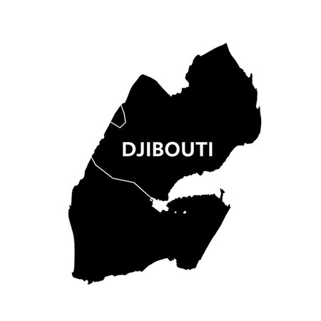 Djibouti political map vector outline. geographical map of Djibouti. isolated on white background for design and web.のイラスト素材