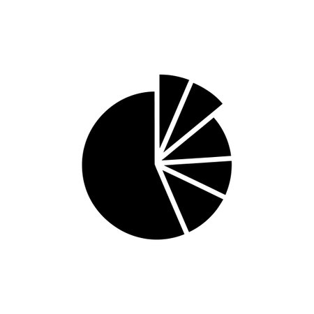Pie chart icon vector. Data analysis symbol isolated on white background. Circular graph illustration for web and appのイラスト素材