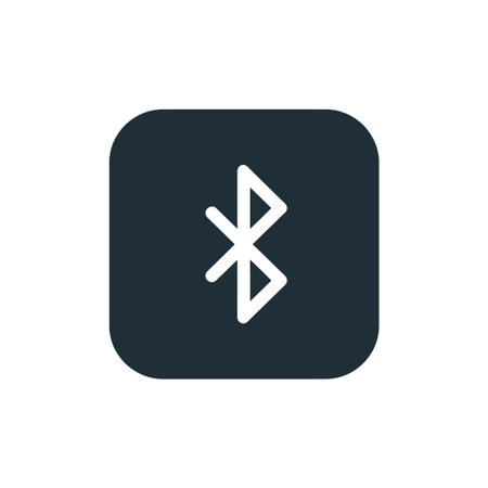 Bluetooth icon, symbol for wireless connection and technology, digital signal transmission, device...