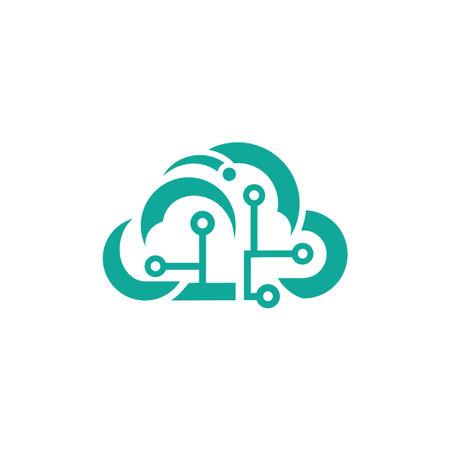 Green cloud technology  design. circuit board connection icon. vector illustration concept.