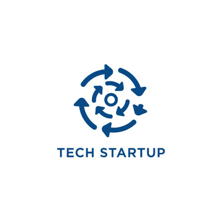 Abstract blue circular arrows , representing dynamic flow, process, and connection, ideal for...