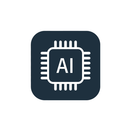 AI chip icon representing artificial intelligence, processor technology, modern computing symbol