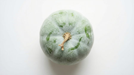 Fresh, whole wax gourd with frosty bloom, ready for traditional asian cooking and healthful recipes.