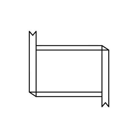 Modern rectangular ribbon frame with bold, clean lines. ideal for contemporary design applications and straightforward presentations.のイラスト素材