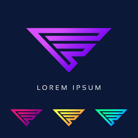 Design the letter f logo for a business. Initial Abstract illustration concept professional F Icon.のイラスト素材