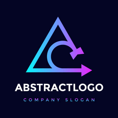 minimal and modern A Letter logo creative icon design template elements with an arrow sign vector.のイラスト素材