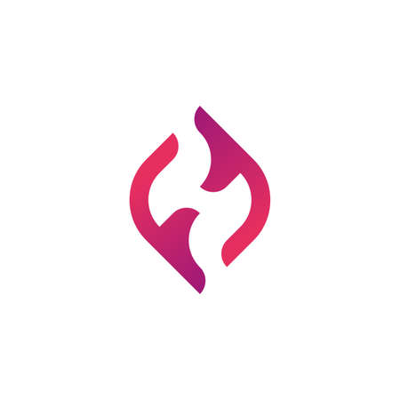 Letter HF concept logo icon design template elementsのイラスト素材
