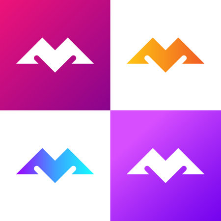logo M letter elegant vector design template. M font Unique modern icon monogram.のイラスト素材