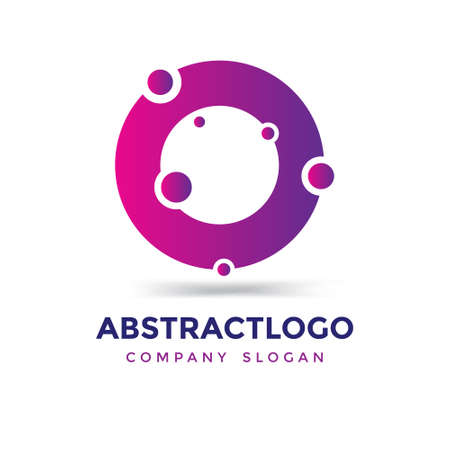 Letter O Dots Creative Logo Design Vector. O font modern and unique iconのイラスト素材