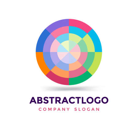 colorful circle O  font Modern logo icon design Vectorのイラスト素材