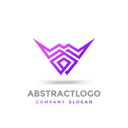 Abstract bull horns line logo icon designs vectorのイラスト素材