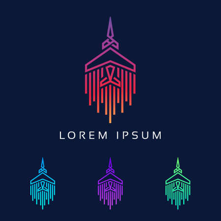 Airplane vector logo symbol - Air travel, plane tours, aviation academyのイラスト素材