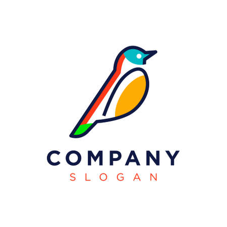 colorful bird awesome logo icon template,  Minimum supportable version illustrator 10.のイラスト素材