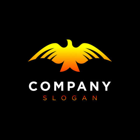 abstract Eagle soaring logo - rising Wings icon vector template. flying Falcon Logotype concept monogramのイラスト素材