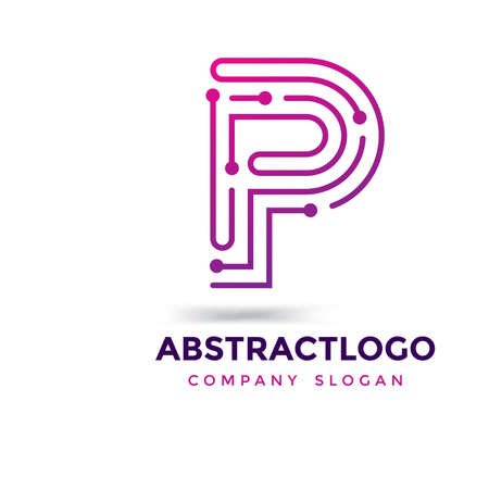 Letter logo P vector Design. Unique Style icon P Font abstract. alphabet P, Minimum supportable version illustrator 10.のイラスト素材