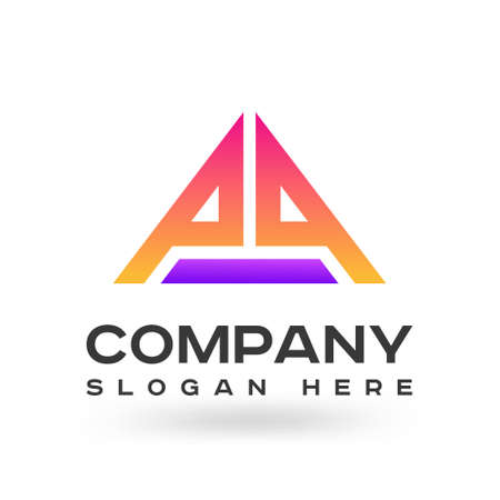 Creative PA Alphabet Icon - PQA letter logoのイラスト素材