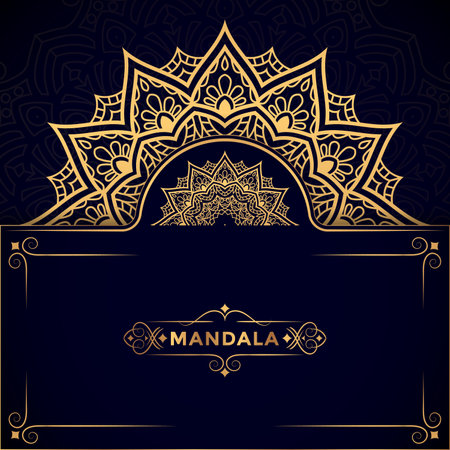 Luxury mandala background. Vintage decorative elements. Ornamental floral business cards, oriental pattern, vector illustration.のイラスト素材
