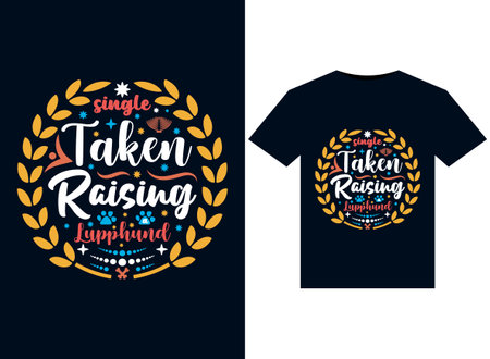 Single Taken Raising a Lupphund illustrations for print-ready T-Shirts desigのイラスト素材