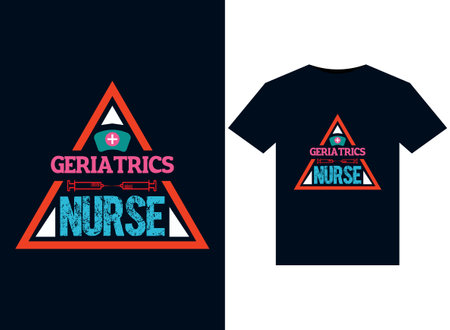 Geriatrics Nurse illustrations for print-ready T-Shirts design.のイラスト素材
