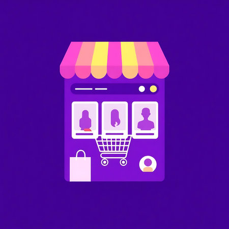 Online shopping concept. E-commerce icon. Vector illustration in flat styleの写真素材