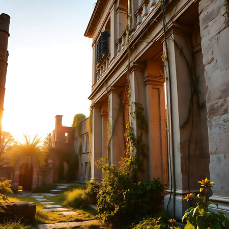 View of an old house in the city of Rome, Italy.の素材