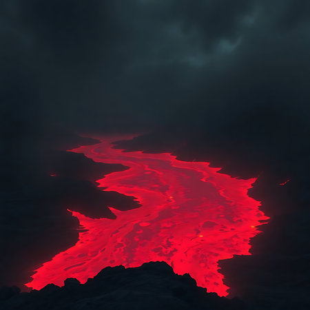 Volcanic crater in Hawaii Volcanoes National Park, USAの素材