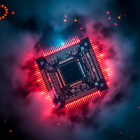 Circuit board background. Electronic computer hardware technology. Motherboard digital chip. 3D renderingの素材