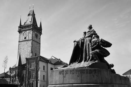 Jan Hus Statueの写真素材