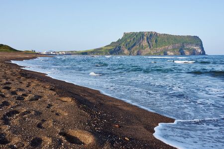 Seongsan Ilchulbong moutain in Jeju, Koreaの写真素材